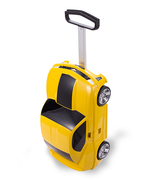 Kinderkoffer Rennauto - gelb